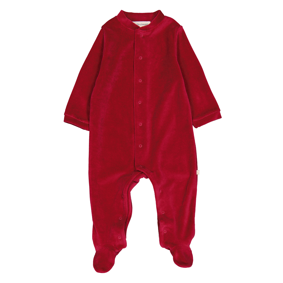 Baby Burgundy Velour Angel Wing 1 Piece Sleepsuit