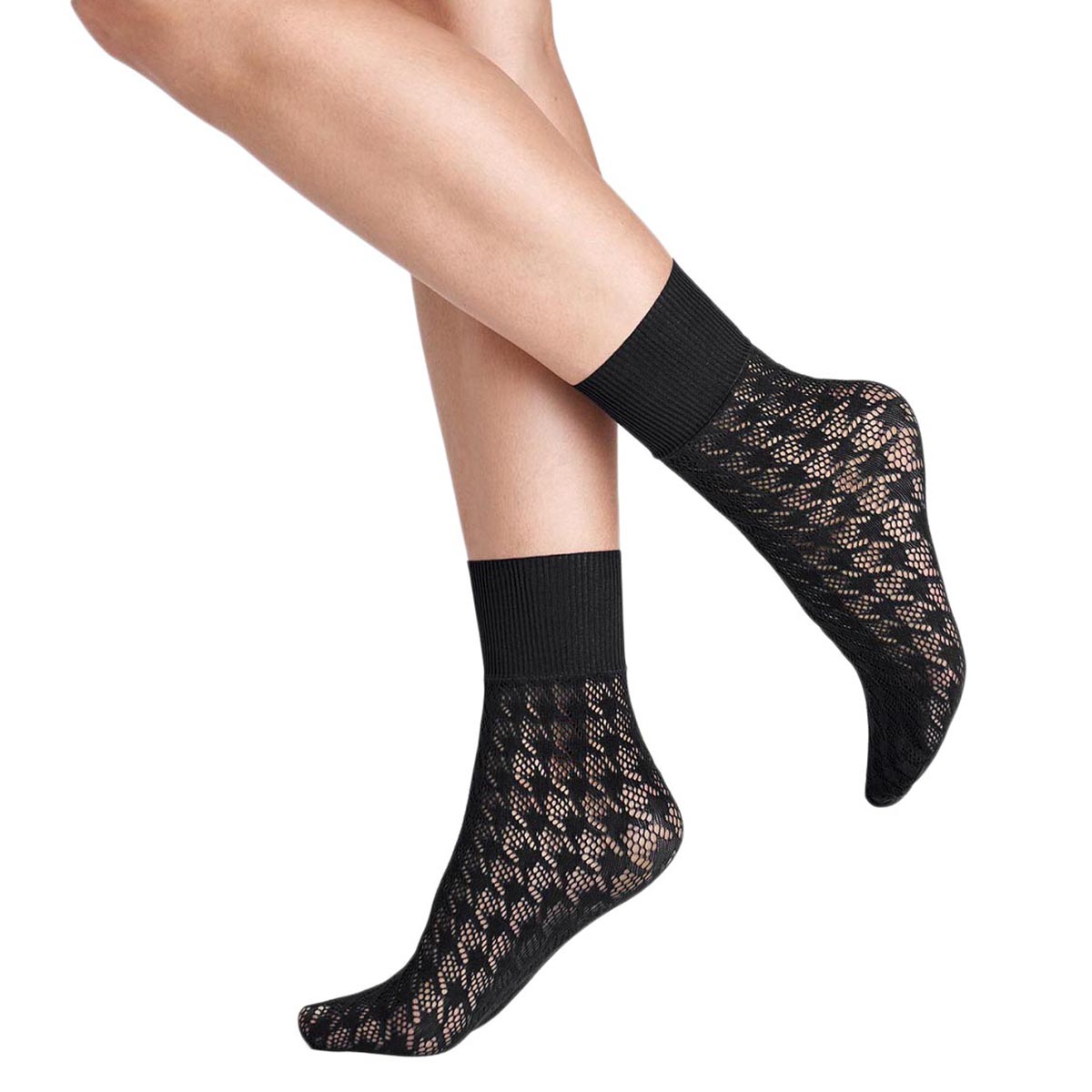 Black Dylan Houndstooth Net Socks