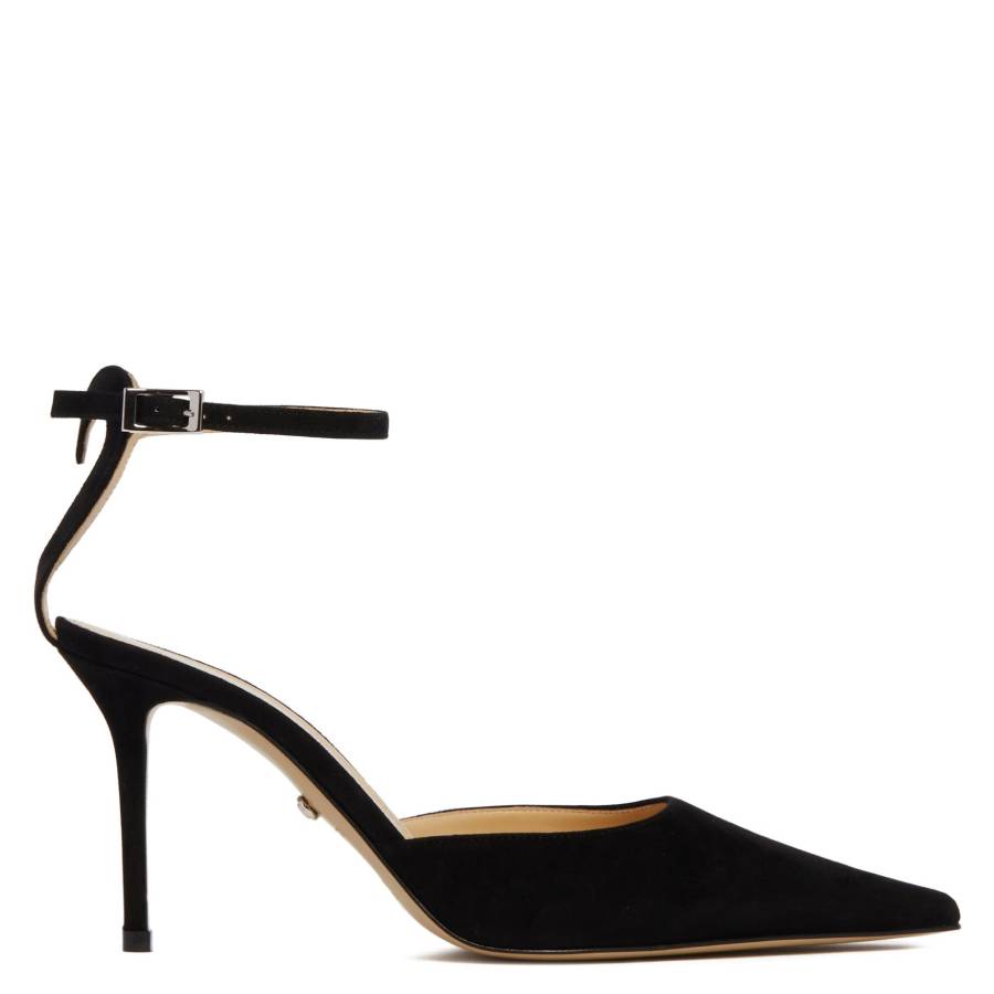 Heart Detail Pointed Toe Suede Pumps