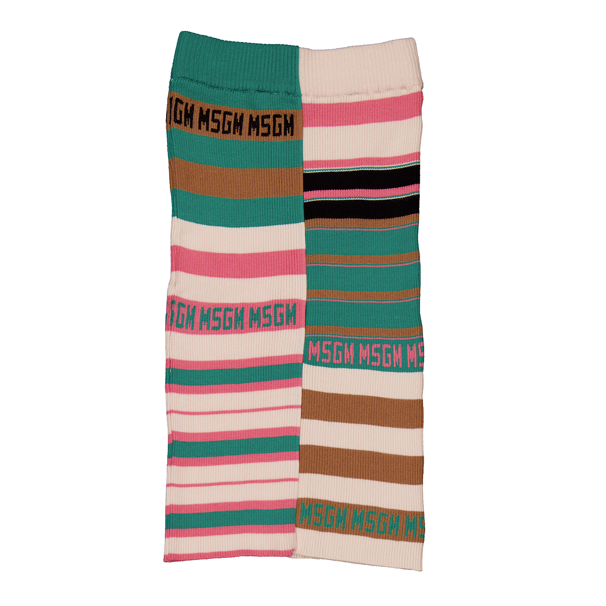 Kids Multicolor Striped Ribbed Knit Skirt