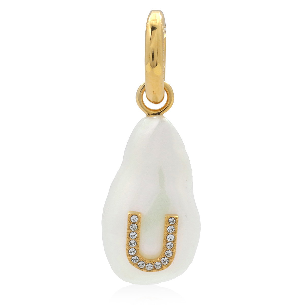 Lg Mother Of Pearl Alphabet Letter U Charm