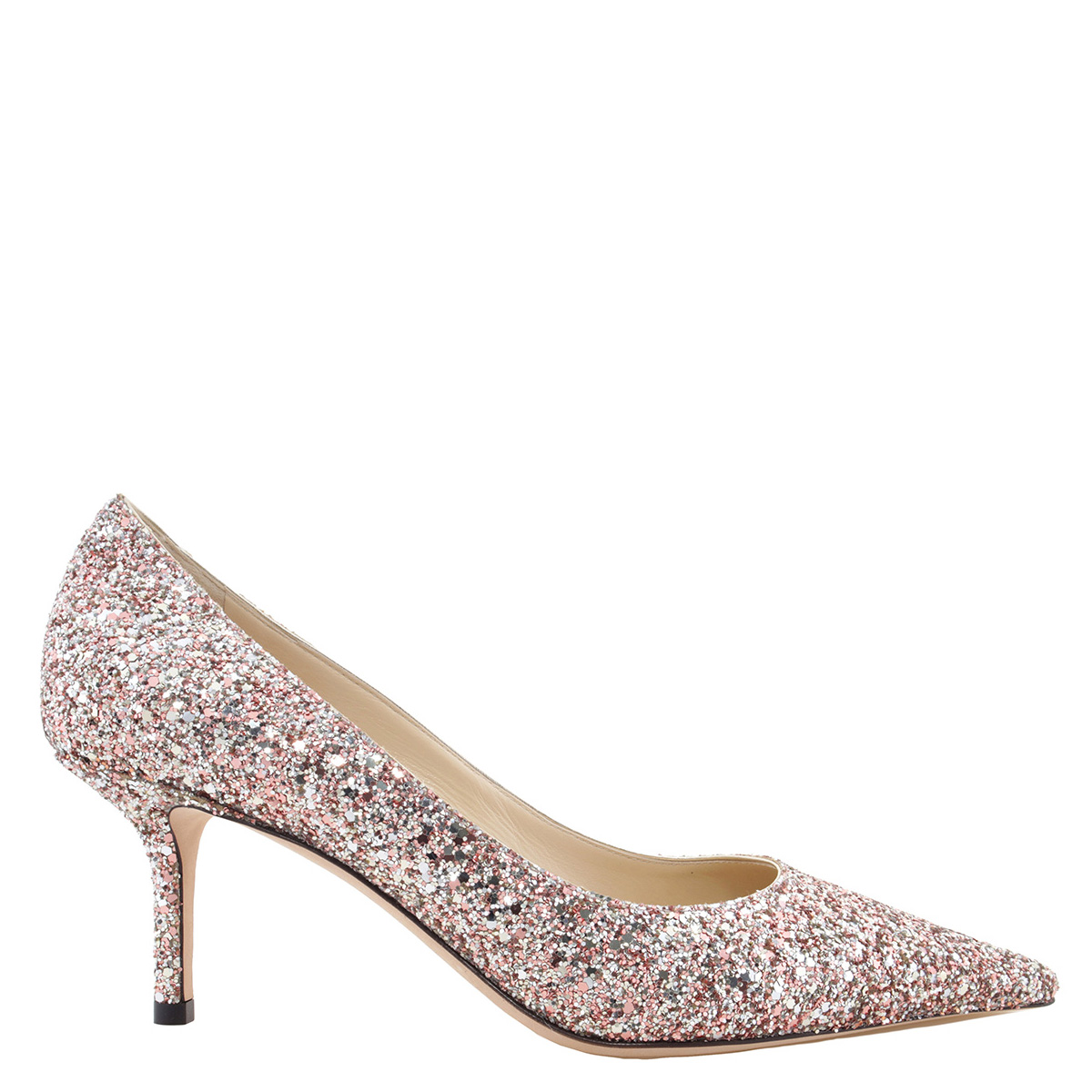 Love 65 Rose Coarse Glitter Fabric Pumps