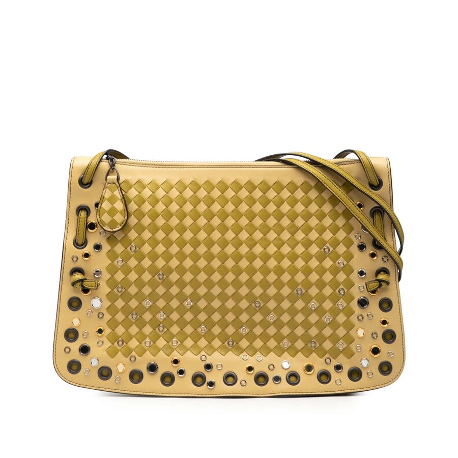 Pre owned Bottega Veneta Nappa Intrecciato Check Grommet Palio Crossbody B07346739Y