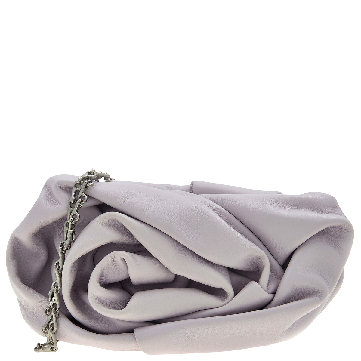 Rose Nappa Chain Clutch In Haze