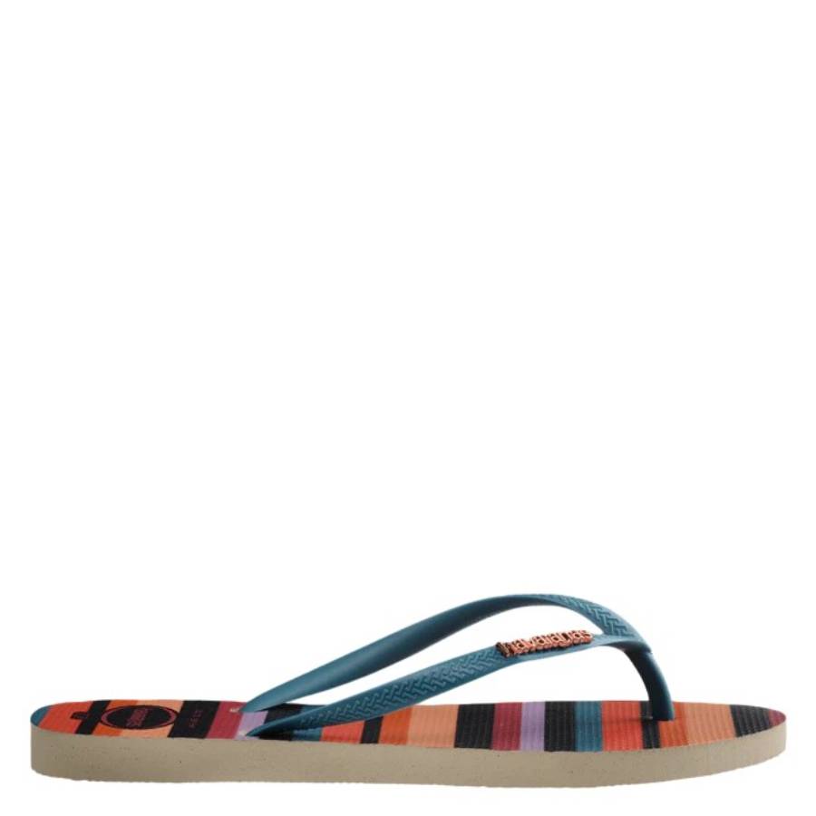 Slim Patchwork Stripe Flip Flops