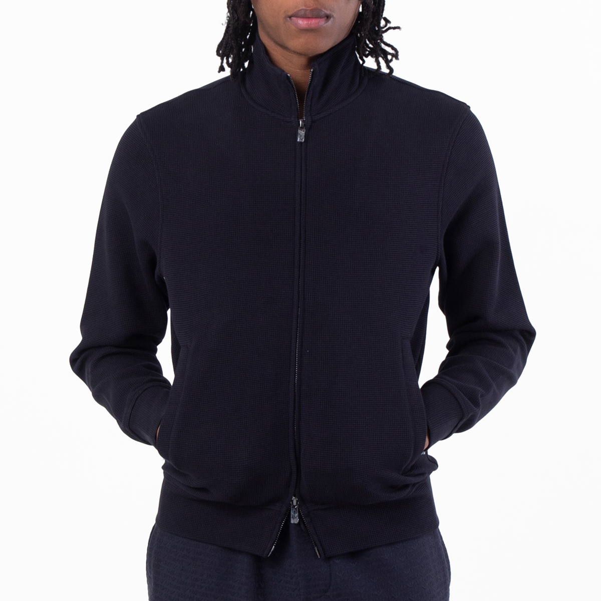 Waffle Jersey Full Zip Sweatshirt